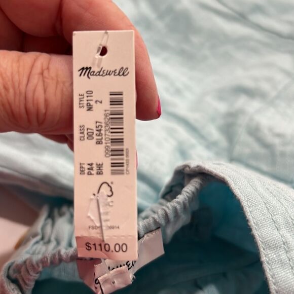 Madewell Blue Heron Linen Square-Neck Mini Dress NWT - Picture 14 of 16